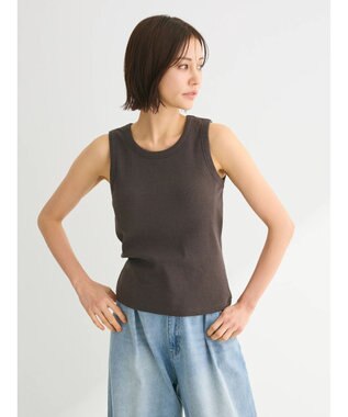 Green Parks ・ＳＵＧＡＲ　ＳＰＯＯＮリブタンクトップ（パット付） Charcoal Gray