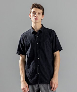 JOSEPH HOMME アロージャガードストレッチ　半袖シャツ ブラック系