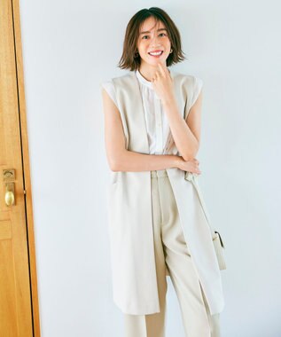 UNFILO 【セットアップ対応】BEAUTY MOVE ロングジレ アイボリー