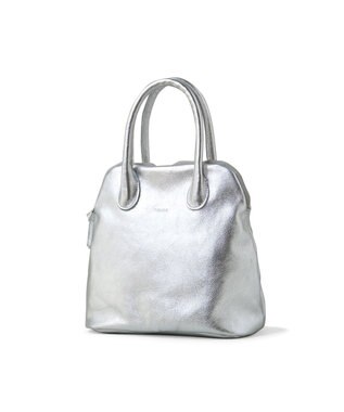 FOLNA RD ホイルレザーブガッティボストンバッグ シルバー