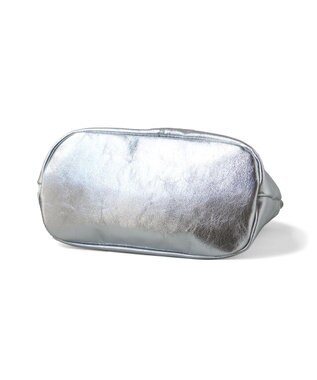 FOLNA RD ホイルレザーブガッティボストンバッグ シルバー