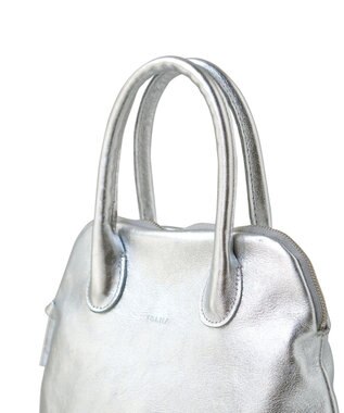 FOLNA RD ホイルレザーブガッティボストンバッグ シルバー