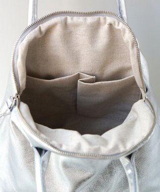 FOLNA RD ホイルレザーブガッティボストンバッグ シルバー