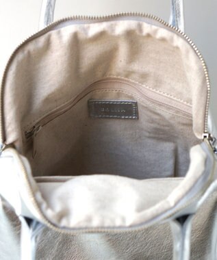 FOLNA RD ホイルレザーブガッティボストンバッグ シルバー