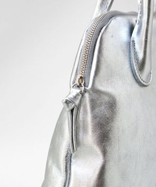 FOLNA RD ホイルレザーブガッティボストンバッグ シルバー