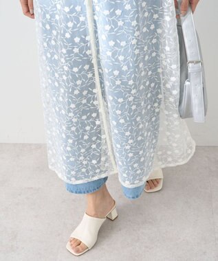 earth music&ecology チュールレースレイヤードキャミドレ Ivory