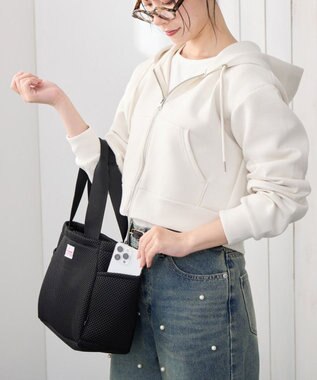 ROOTOTE 3672【仕切り+自立+肩掛け】 LT.デリ.パルーティ.ウエッファ-A 03：ブラック