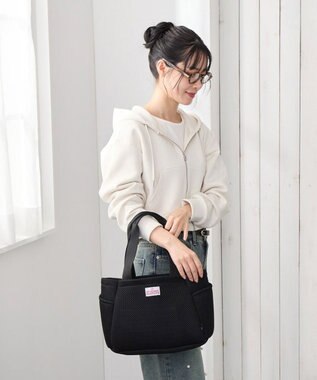 ROOTOTE 3672【仕切り+自立+肩掛け】 LT.デリ.パルーティ.ウエッファ-A 03：ブラック