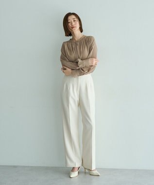 YECCA VECCA ギャザーブラウス Beige