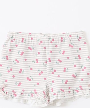 ANY KIDS 無地/総柄 1分丈スパッツ ボーダー（さくらんぼ）