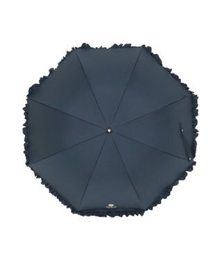 MOONBAT 【日傘】ポール & ジョー (PAUL & JOE　ACCESSOIRES) クリザンテームワンポイント フリル 雨の日OK スライド式 一級遮光 遮熱 UV ネイビーブルー