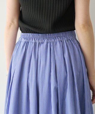 YECCA VECCA タックフレアスカート Stripe