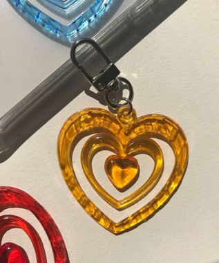 WEGO カラフルクリアハートミニキーホルダー