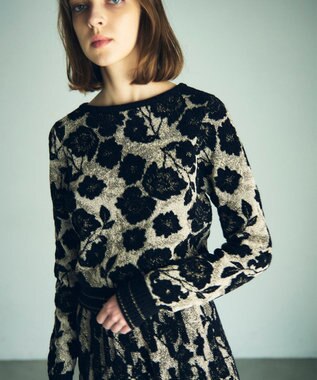 GRACE CONTINENTAL フローラルラメニットトップ