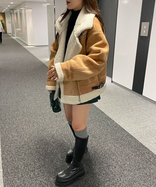 WEGO ボアフライトジャケット ベージュ