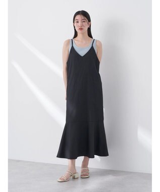 earth music&ecology Ｖネック裾切替キャミワンピース Black