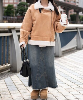 WEGO ボアフライトジャケット ベージュ