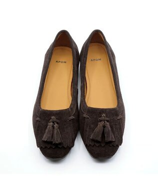APOM キルトタッセルフラット15 ダークブラウンスエード