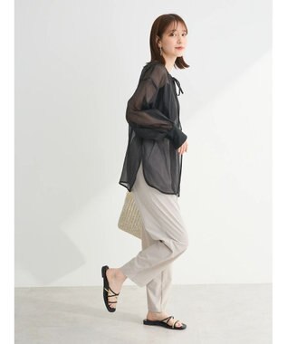 Green Parks ・ＥＬＥＮＣＡＲＥ　ＤＵＥ　２ｗａｙシアーブラウス Black