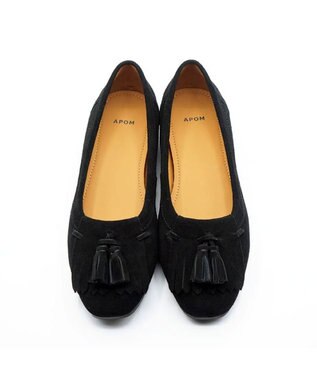 APOM キルトタッセルフラット15 ブラックスエード