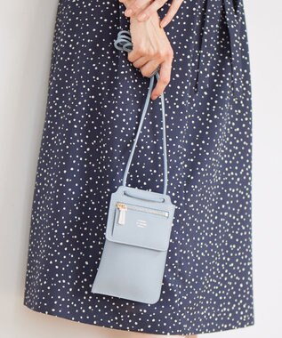 J.PRESS LADIES 【WEB限定カラーあり・セットアイテム】コインケース付き スマホ ポシェット サックスブルー系