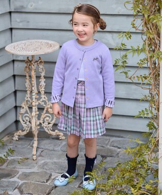 ANY KIDS 音符ボタンカーディガン ブルーラベンダー