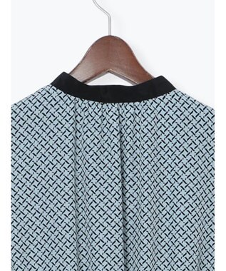 Te chichi バイカラーシャーリングワンピース ブルー