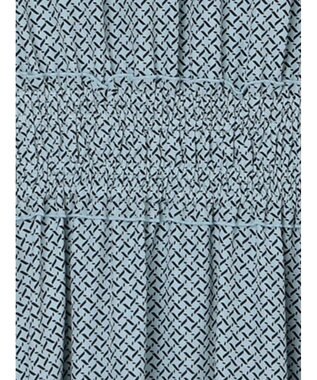 Te chichi バイカラーシャーリングワンピース ブルー