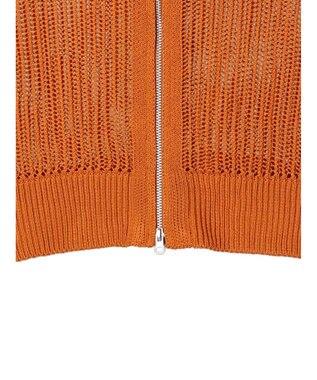 Green Parks Ｚｉｐ付メッシュカーディガン Orange