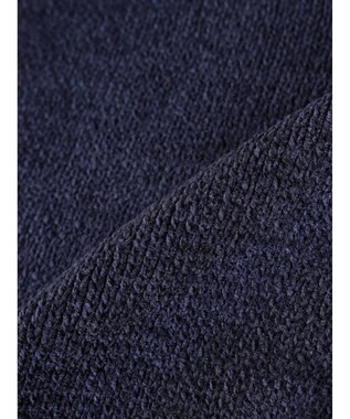 CRAFT STANDARD BOUTIQUE 洗えるモールニット配色プルオーバー Navy
