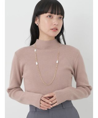 earth music&ecology ハイネックラメニットプルオーバー Mocha
