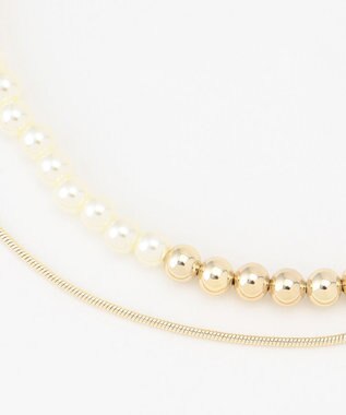 組曲 パール&メタルチェーンネックレス ゴールド系