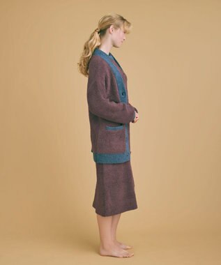 une nana cool カラーブロッキング　カーディガン ブラウン