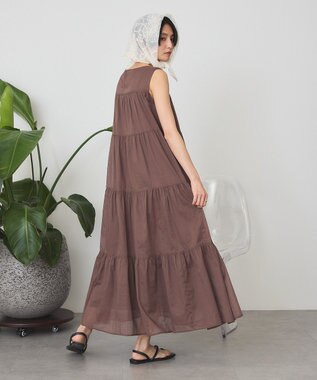AMERICAN HOLIC ノースリーブティアードワンピース Brown