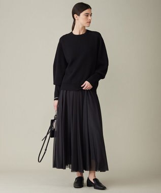 ICB 【洗える】 ウールポリエステルハイゲージ ニット ブラック系