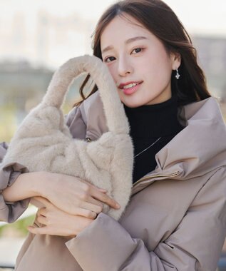 Tiaclasse 【安田美沙子さん着用】フェイクファーバック ベージュ