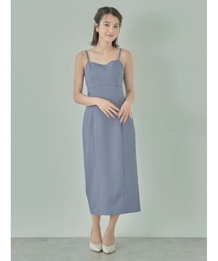 earth music&ecology ＳＥＴ２点　レースブラウス付きナローワンピース Grayish Blue