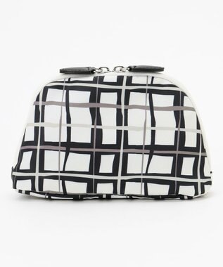 Y'SACCS 総柄プリントハーフムーンポーチ ブラック