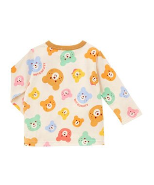 MIKI HOUSE HOT BISCUITS 【80-120cm】 カラフルビーンズ 総柄長袖Tシャツ マルチカラー