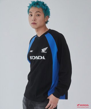 WEGO 【ユニセックス着用ITEM】別注HondaグラフィックT（LS） ブラック