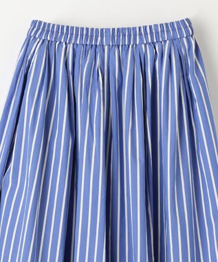 ANY 【ウエストゴム】タックギャザースカート ブルーストライプ