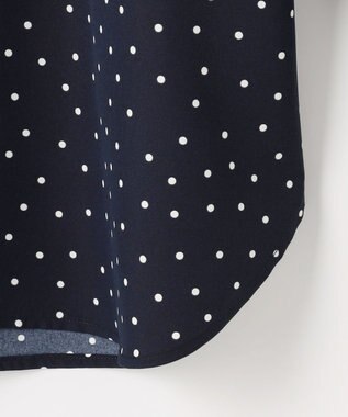 ANY SIS ラッフルレイヤード ブラウス ネイビードット