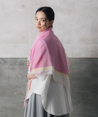 POLS 播州織 極細コットンストール ピンク