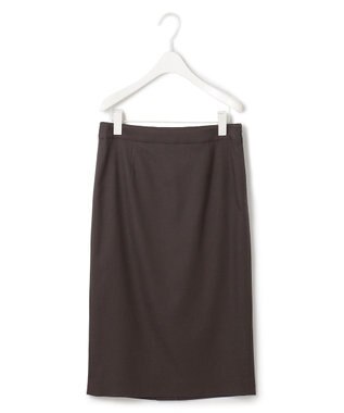 ICB L 【洗える】プロヴィスウールツイル  タイトスカート チャコール系