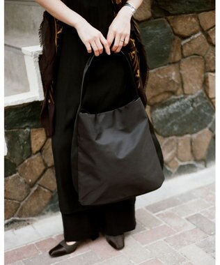 MIYABIYA LAQUOH【撥水加工】ミニマルナイロンワンショルダー (L) ブラック