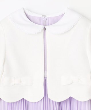 ANY KIDS 【2点セット】リボンボレロジャケット+シフォンプリーツ ワンピース ラベンダー