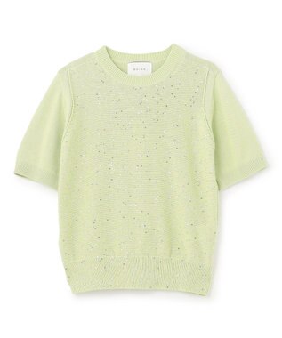 BEIGE， 【洗える】FENNEL / コットンスパンコール半袖ニット Sage