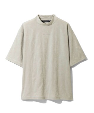 ZERO HALLIBURTON カモフラージュ柄 ジャガードモックネックシャツ ZHG-A4A 2a 82852 ゴルフウェア シルバーグレー