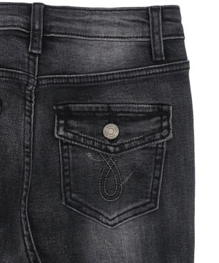 WEGO 【美脚】ダメージフレアデニム ブラック