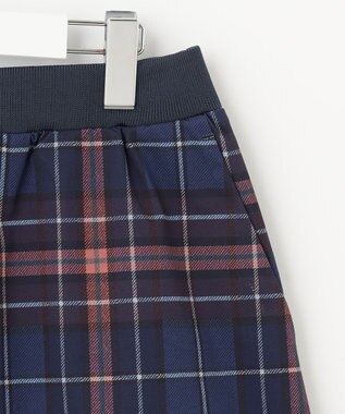 23区GOLF クラシカルで上品！【WOMEN】【ストレッチ・撥水】チェック柄 台形スカート ネイビー系3